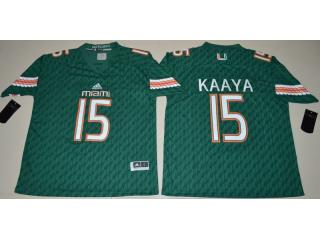 Miami Hurricanes 15 Brad Kaaya College Football Jersey Green