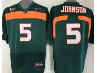 Miami Hurricanes 5 Andre Johnson College Football Jersey Green