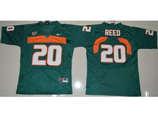 Youth Miami Hurricanes 20 Ed Reed College Football Jersey Green