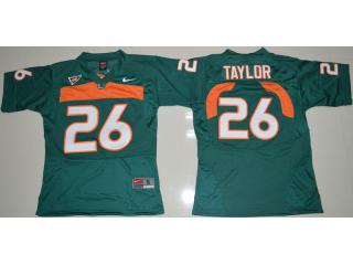 Youth Miami Hurricanes 26 Sean Taylor College Football Jersey Green