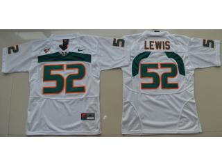 Youth Miami Hurricanes 52 Ray Lewis College Football Jersey White