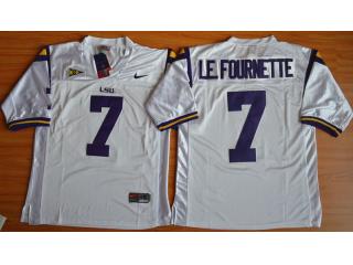 LSU Tigers 7 Leonard Fournette NCAA Football Jersey White