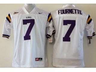 LSU Tigers 7 Leonard Fournette NCAA Football Jersey Retro White