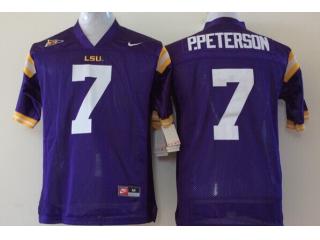 LSU Tigers 7 Patrick Peterson NCAA Football Jersey Retro Purple