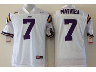 LSU Tigers 7 Tryann Mathieu NCAA Football Jersey Retro White