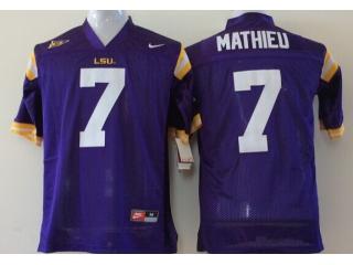 LSU Tigers 7 Tryann Mathieu NCAA Football Jersey Retro Purple