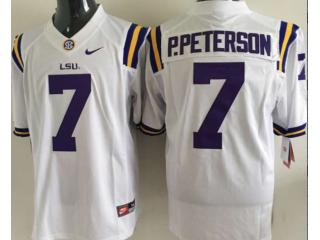 LSU Tigers 7 Patrick Peterson College Football Jersey White
