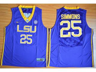 LSU Tigers 25 Ben Simmons College Basketball Jersey Purple