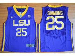 Youth LSU Tigers 25 Ben Simmons College Basketball Jersey Purple