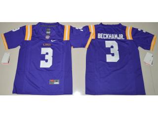 Youth LSU Tigers 3 Odell Beckham Jr. College Football Jersey Purple