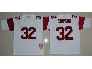 USC Trojans 32 O.J Simpson College Football Jersey White