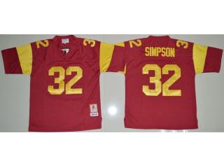 USC Trojans 32 O.J Simpson College Football Jersey Red