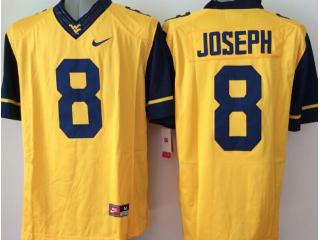 West Virginia Mountaineers 8 Karl Joseph College Football Jersey Yellow