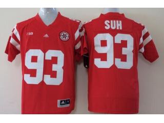 Nebraska Cornhuskers 93 Ndamukong Suh College Football Jersey Red