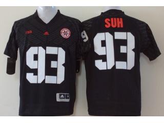 Nebraska Cornhuskers 93 Ndamukong Suh College Football Jersey Black