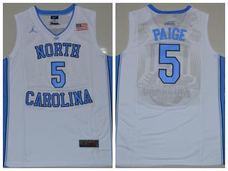 North Carolina Tar Heels 5 Marcus Paige College Basketball Jersey White