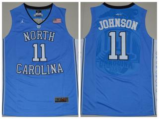 North Carolina Tar Heels 11 Brice Johnson College Basketball Jersey Blue