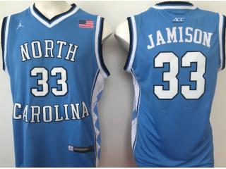 North Carolina Tar Heels 33 Antawn Jamison College Basketball Jersey Blue