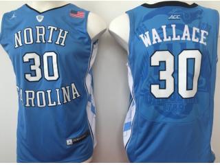 North Carolina Tar Heels 30 William Wallace College Basketball Jersey WhiteNorth Blue