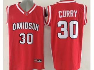 Davidson Wildcat 30 Stephen Curry College Basketball Jersey Red