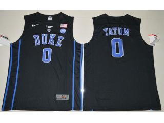 Duke Blue Devils 0 Jayson Tatum V Neck College Basketball Jersey Black