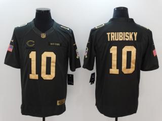 Chicago Bears 10 Mitchell Trubisky Gold Anthracite Salute To Service Limited Jersey