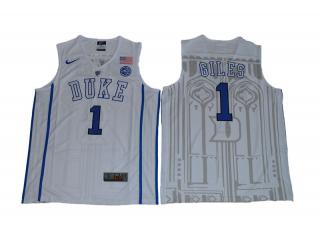 Duke Blue Devils 1 Harry Giles V Neck College Basketball Jersey White