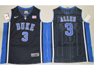 Duke Blue Devils 3 Garyson Allen V Neck College Basketball Jersey Black