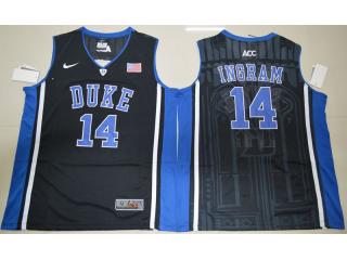 Duke Blue Devils 14 Brandon Ingram V Neck College Basketball Jersey Black