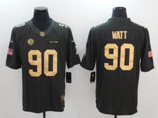 Pittsburgh Steelers 90 T.J. Watt Gold Anthracite Salute To Service Limited Jersey