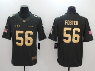 San Francisco 49ers 56 Reuben Foster Gold Anthracite Salute To Service Limited Jersey