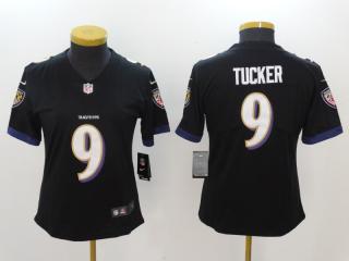 Women Baltimore Ravens 9 Justin Tucker Football Jersey Legend Black
