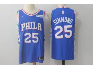 2017-2018 Nike Philadelphia 76ers 25 Ben simmons Basketball Jersey Blue Player Edition