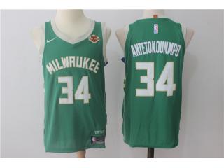 2017-2018 Nike Milwaukee Bucks 34 Giannis Antetokounmpo Basketball Jersey Green Player Edition