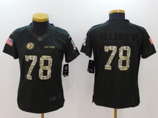 Women Pittsburgh Steelers 78 Alejandro Villanueva Anthracite Salute To Service Limited Jersey