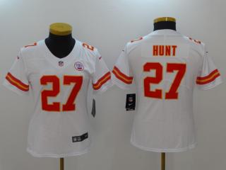 Women Kansas City Chiefs 27 Kareem Hunt Football Jersey Legend White