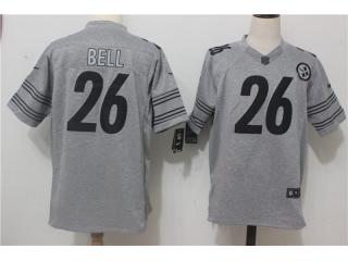 Pittsburgh Steelers 26 LeVeon Bell Football Jersey Gray