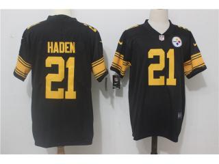 Pittsburgh Steelers 21 Joe Haden Football Jersey Black Yellow Word