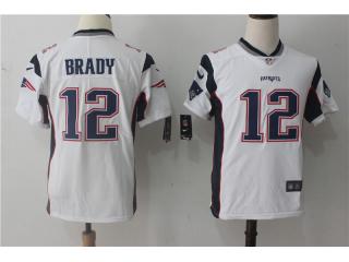 Youth New England Patriots 12 Tom Brady Football Jersey Legend White