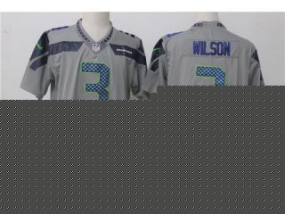 Seattle Seahawks 3 Russell Wilson Football Jersey Legend Gray