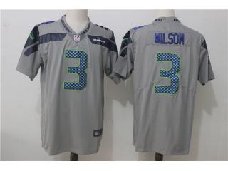 Seattle Seahawks 3 Russell Wilson Football Jersey Legend Gray