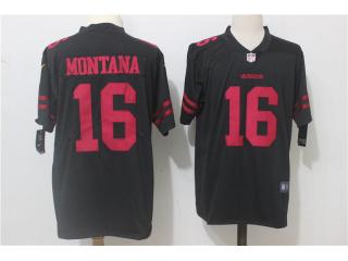 San Francisco 49ers 16 Joe Montana Football Jersey Legend Black