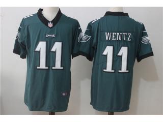 Philadelphia Eagles 11 Carson Wentz Football Jersey Legend Navy Green