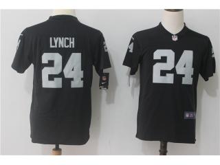 Youth Oakland Raiders 24 Marshawn Lynch Football Jersey Legend Black