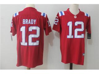 New England Patriots 12 Tom Brady Football Jersey Legend Red