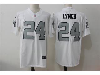 Oakland Raiders 24 Marshawn Lynch Football Jersey White Legend Grey word