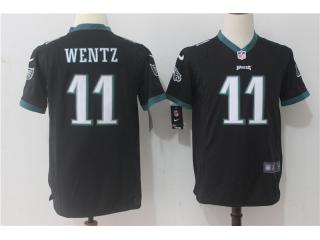Youth Philadelphia Eagles 11 Carson Wentz Football Jersey Black