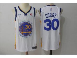 2017-2018 Nike Golden State Warrior 30 Stephen Curry Basketball Jersey White Player Edition