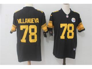Pittsburgh Steelers 78 Alejandro Villanueva Football Jersey Legend Black gold Word