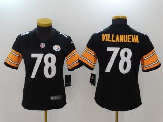 Women Pittsburgh Steelers 78 Alejandro Villanueva Football Jersey Legend Black